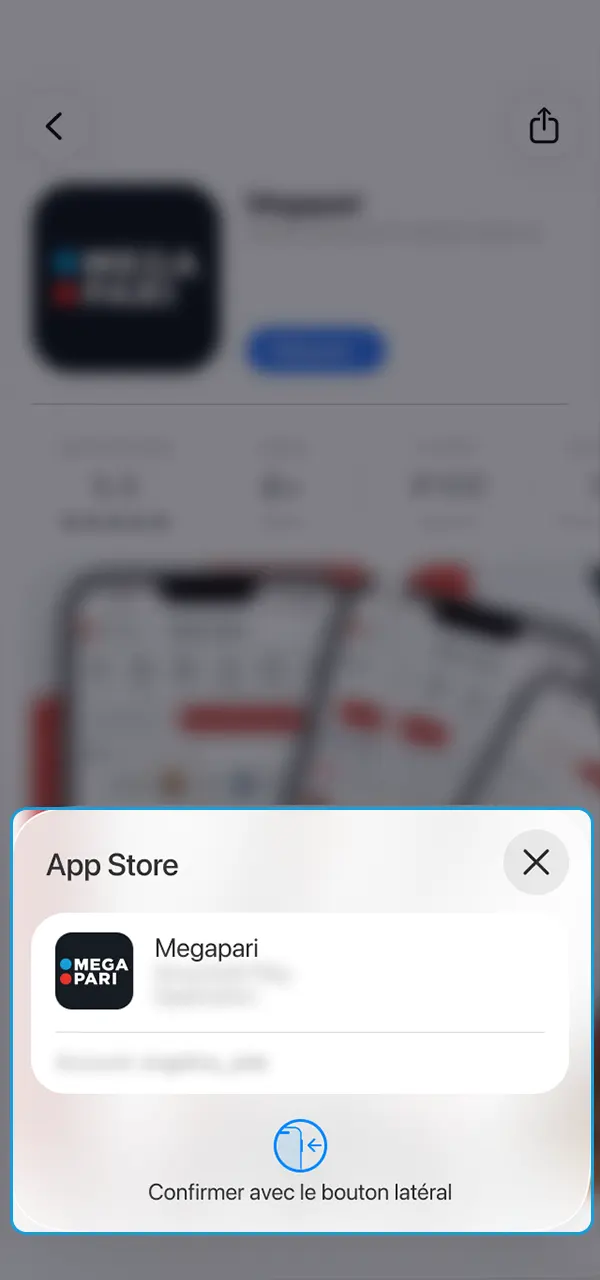 Confirmez le téléchargement et installez l'application MegaPari.