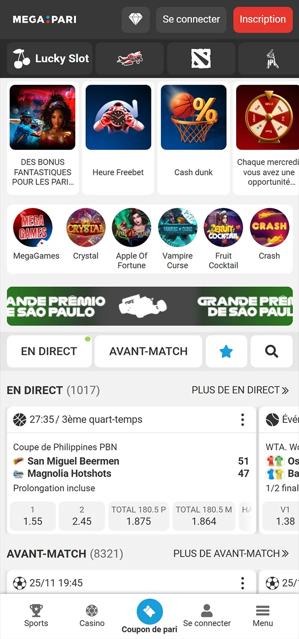 Rejoignez la plateforme MegaPari au Cameroun.