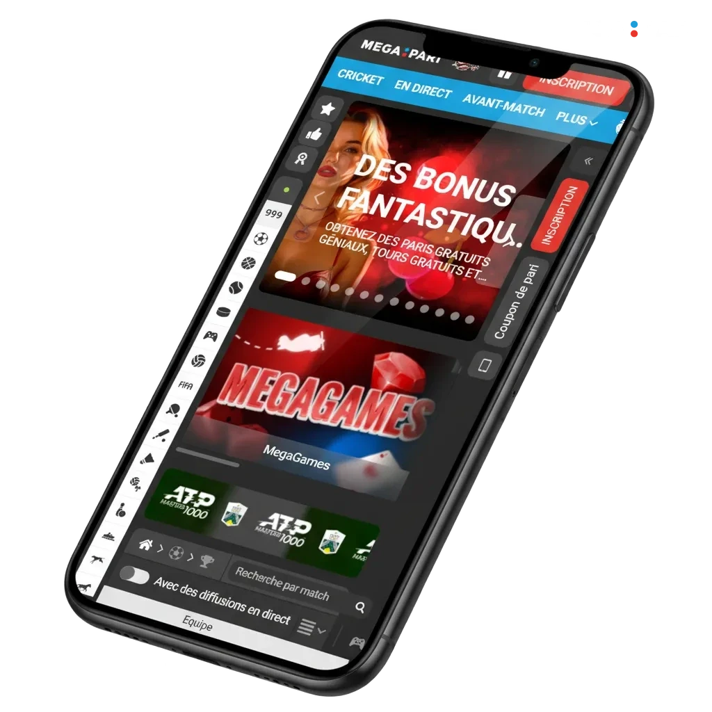 Bannière de téléchargement Android APK et iOS pour paris et casino